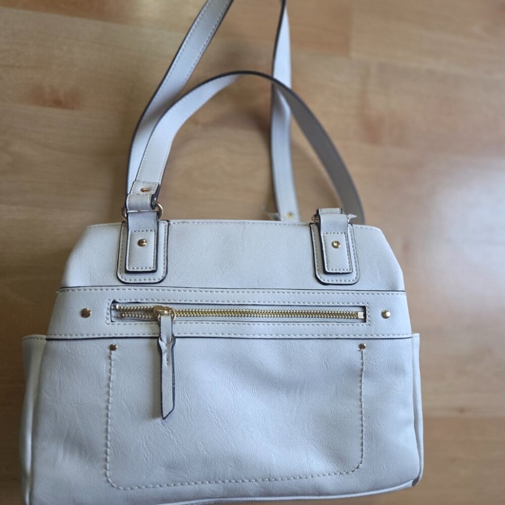 INC International Concepts Riverton Satchel Bone White
